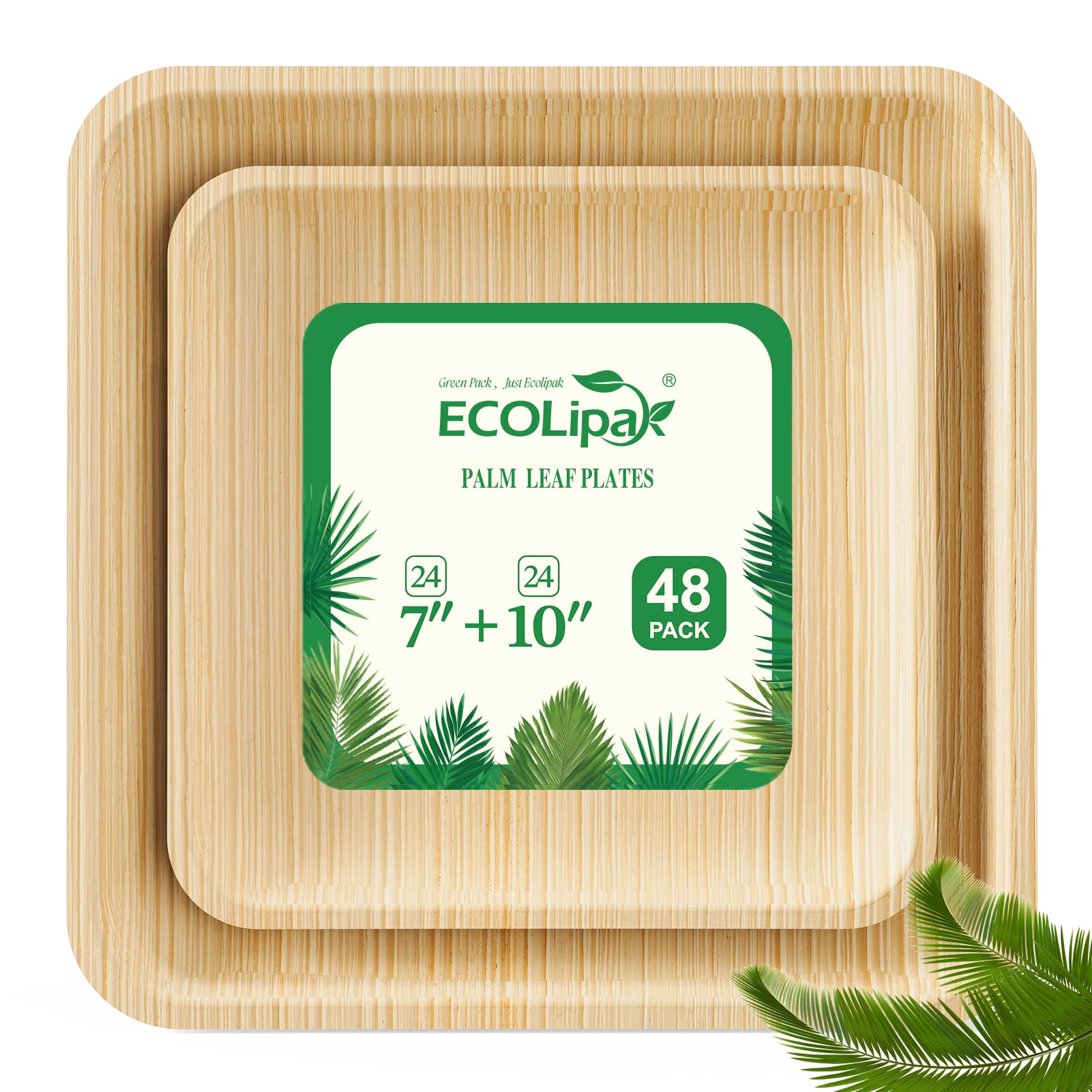 areca palm leaf plates Compostable Square Palm Leaf Plate Sets | Leak-Resistant