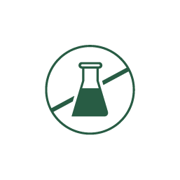 Icon of a laboratory flask crossed out, symbolizing a prohibition or avoid use of chemicals.