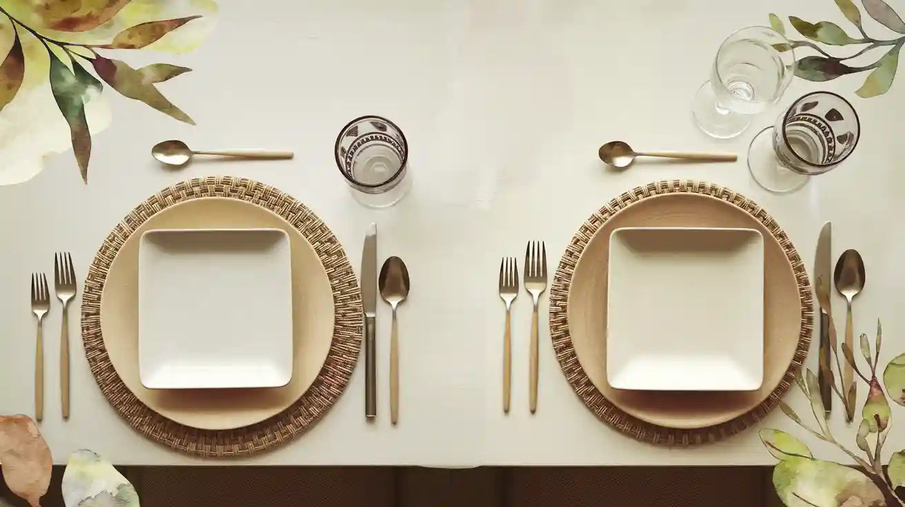 Round or Square Chargers for Square Plates