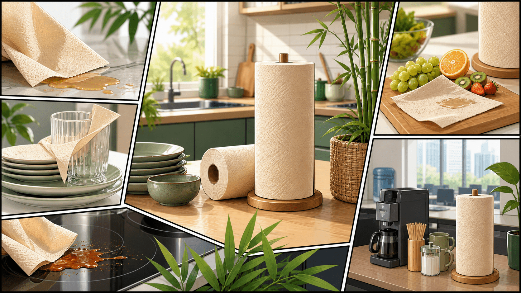 Bamboo Kitchen Paper Towels for Food-Safe Cleanup and Shared Pantry Restocks - ECO-Lipak