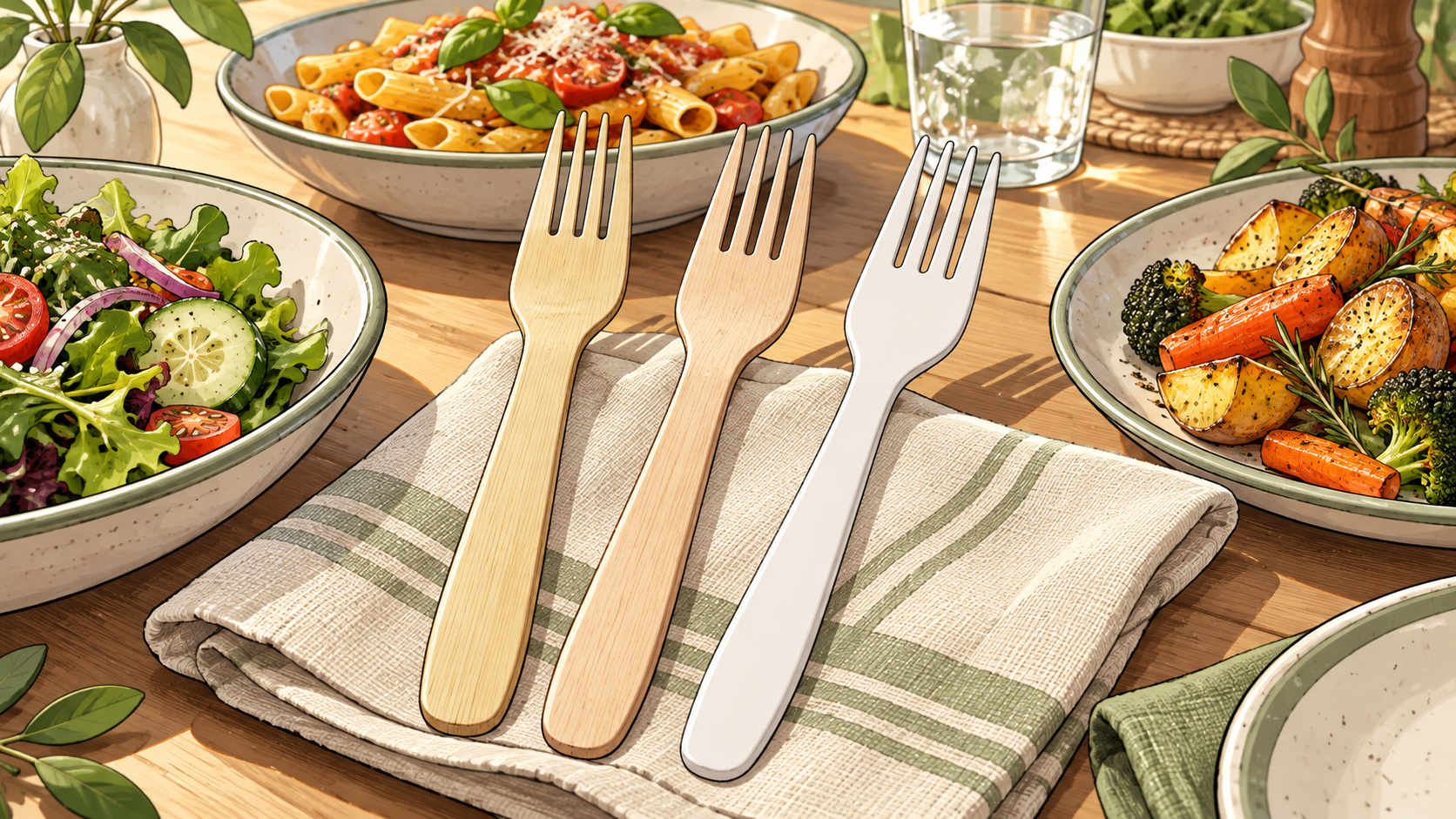 Best Compostable Forks for Family Meals: Bamboo, Wood or CPLA? - ECO-Lipak