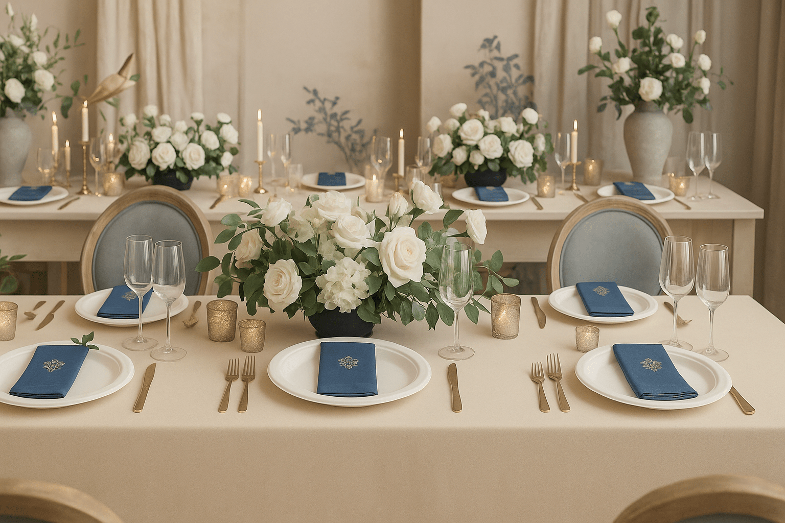 Blue White Decor for Elegant Events - ECOlipak