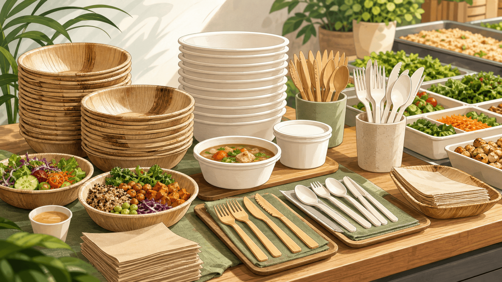 Bowls and Cutlery Pairing Guide for Lunch Buffets and Office Meals - ECO-Lipak