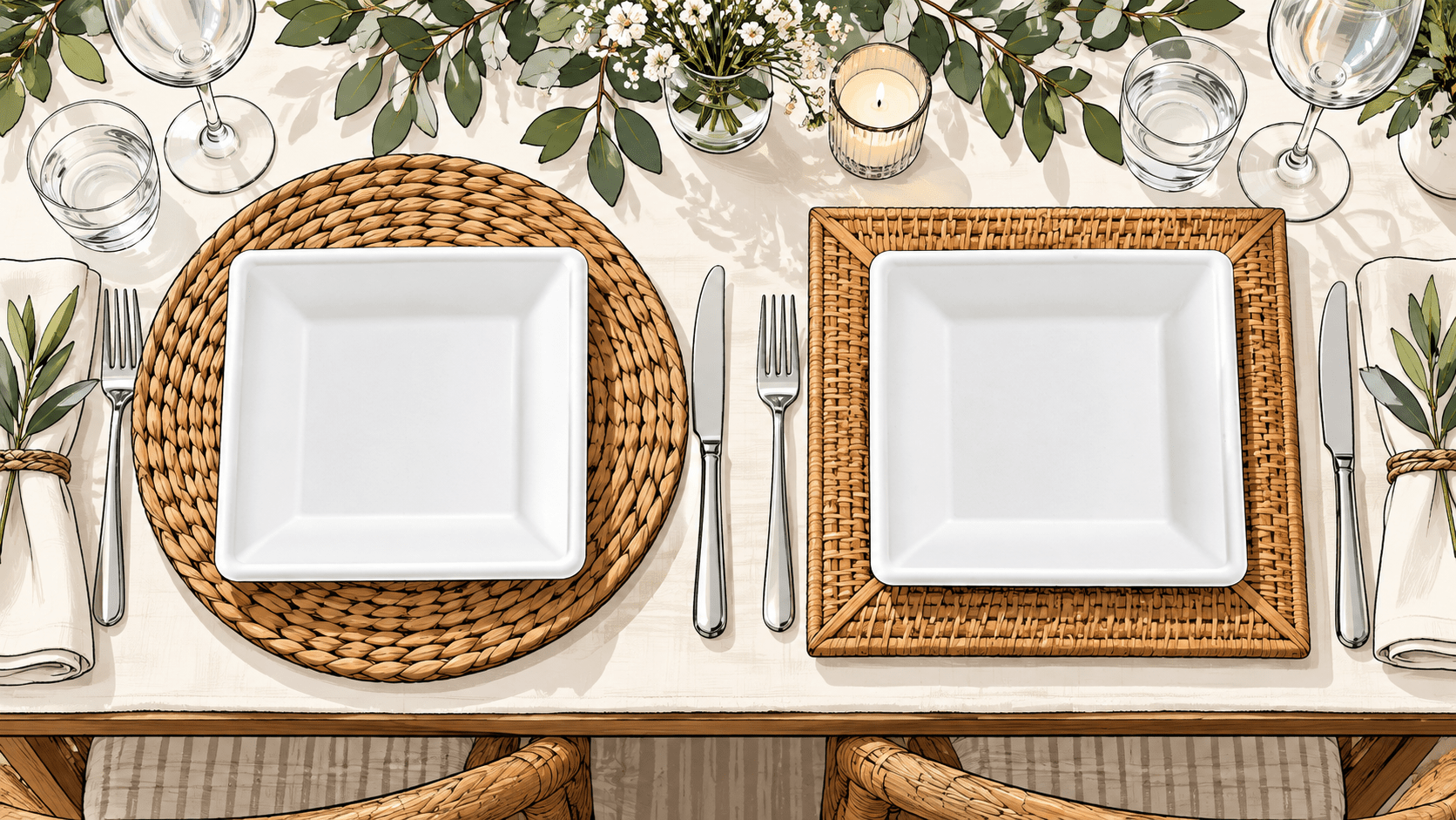 Can Square Plates Go on Round Chargers? Size Guide - ECO-Lipak