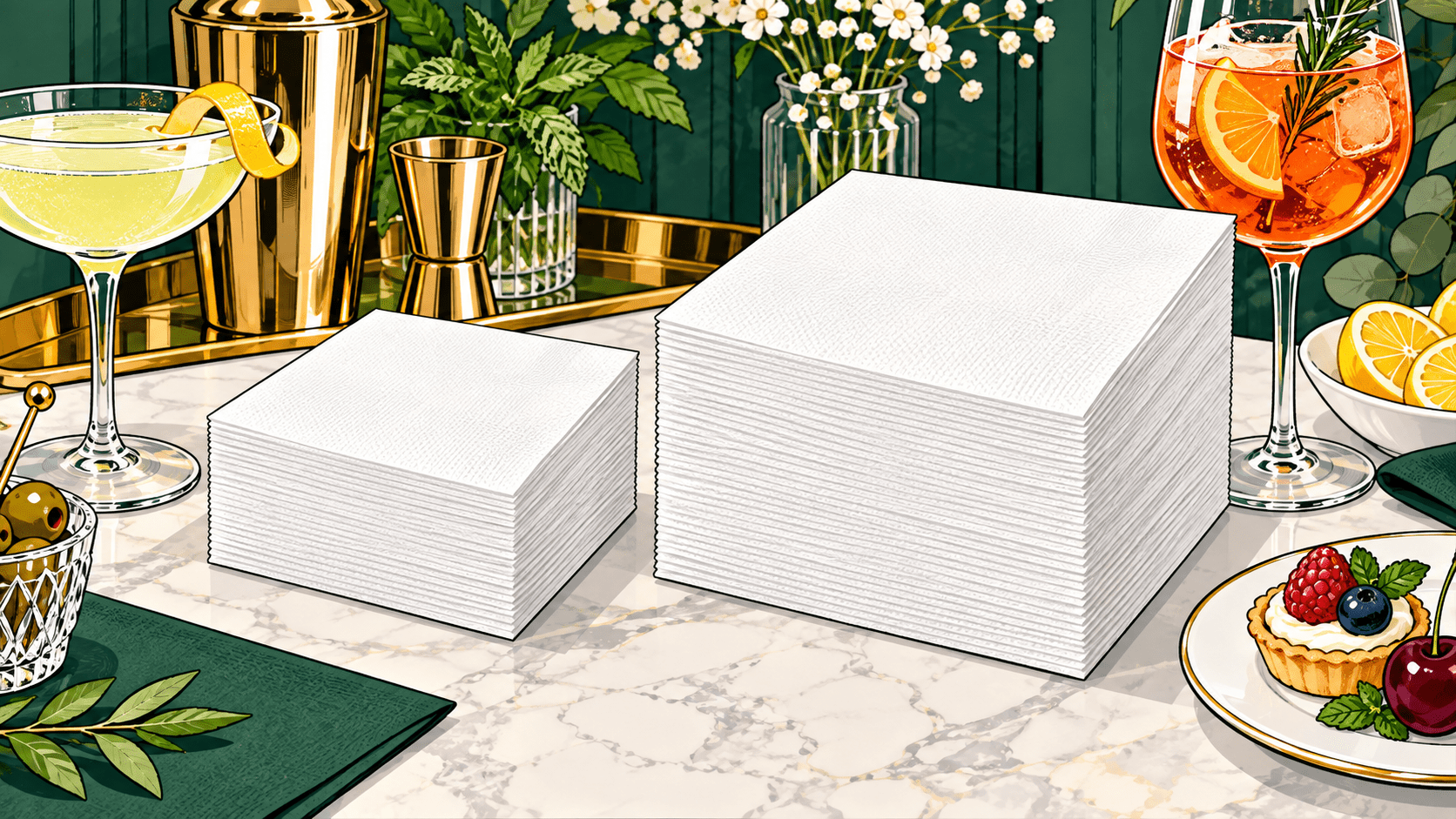 Cocktail Napkins in Bulk: 9.8 vs 13 Inch - ECO-Lipak