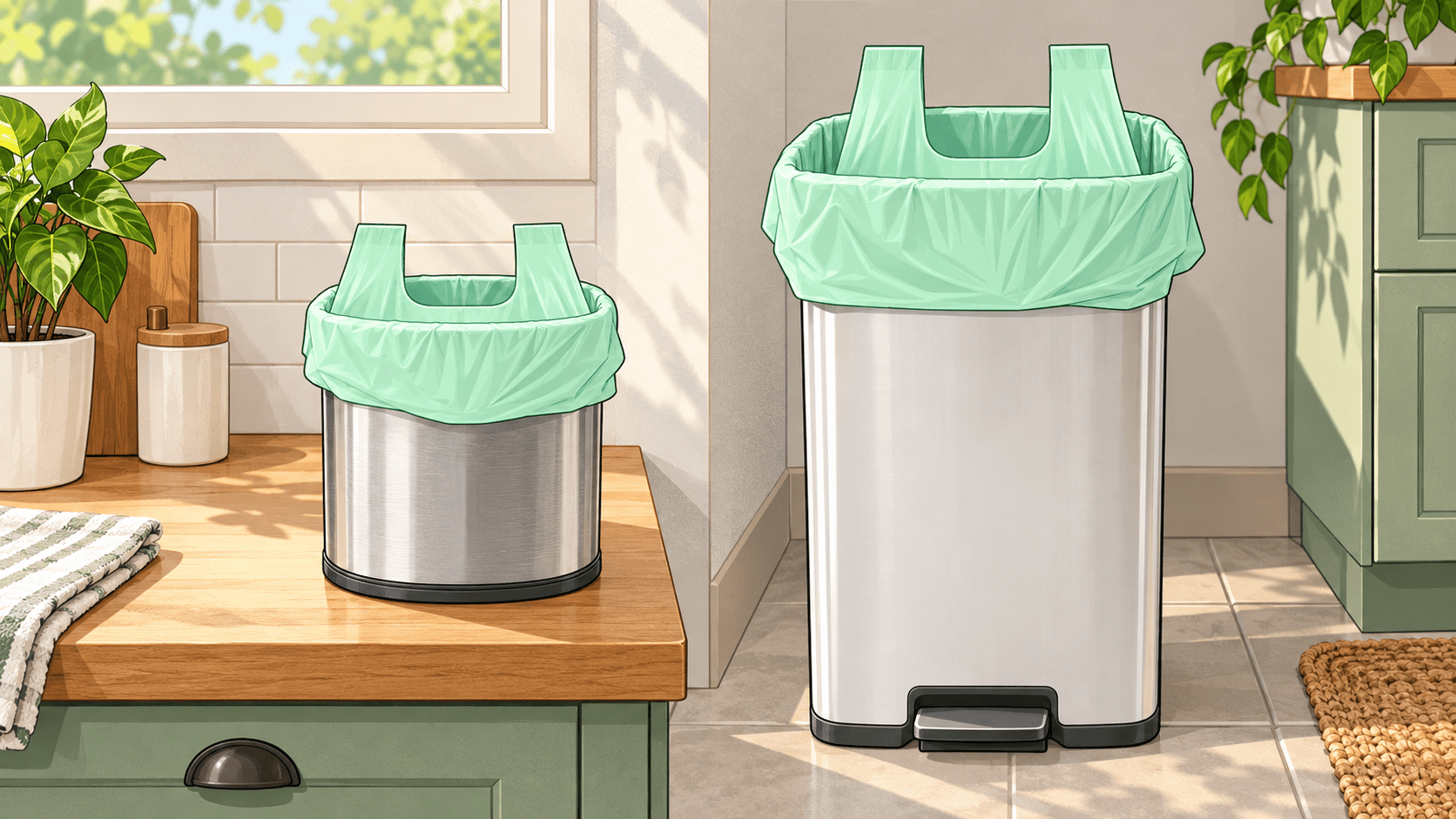 Compostable Trash Bags With Handles: 2.6 vs 13 Gallon - ECO-Lipak