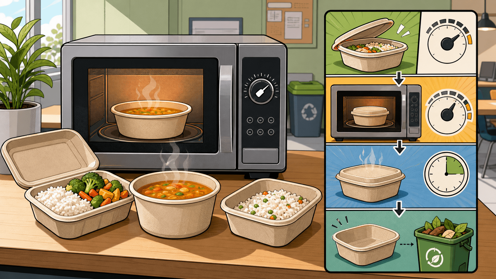Microwave Power Levels for Reheating Food in Compostable Containers - ECO-Lipak
