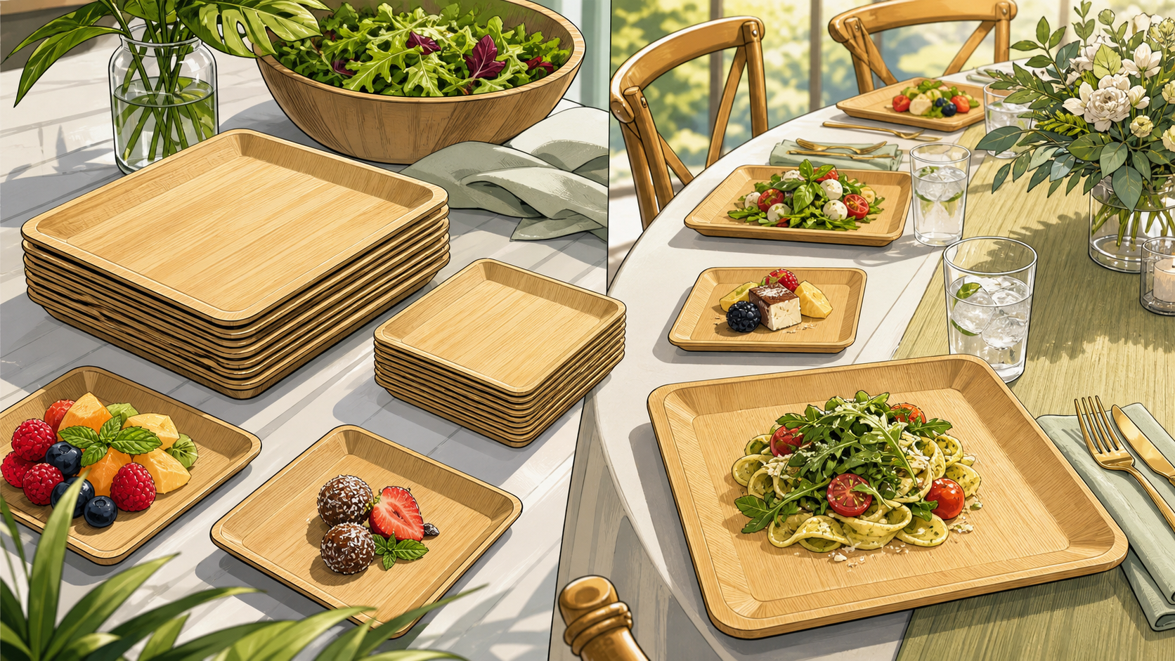 Organic Bamboo Dinner Plates Are Bringing Warmth Back to Catered Tables - ECO-Lipak