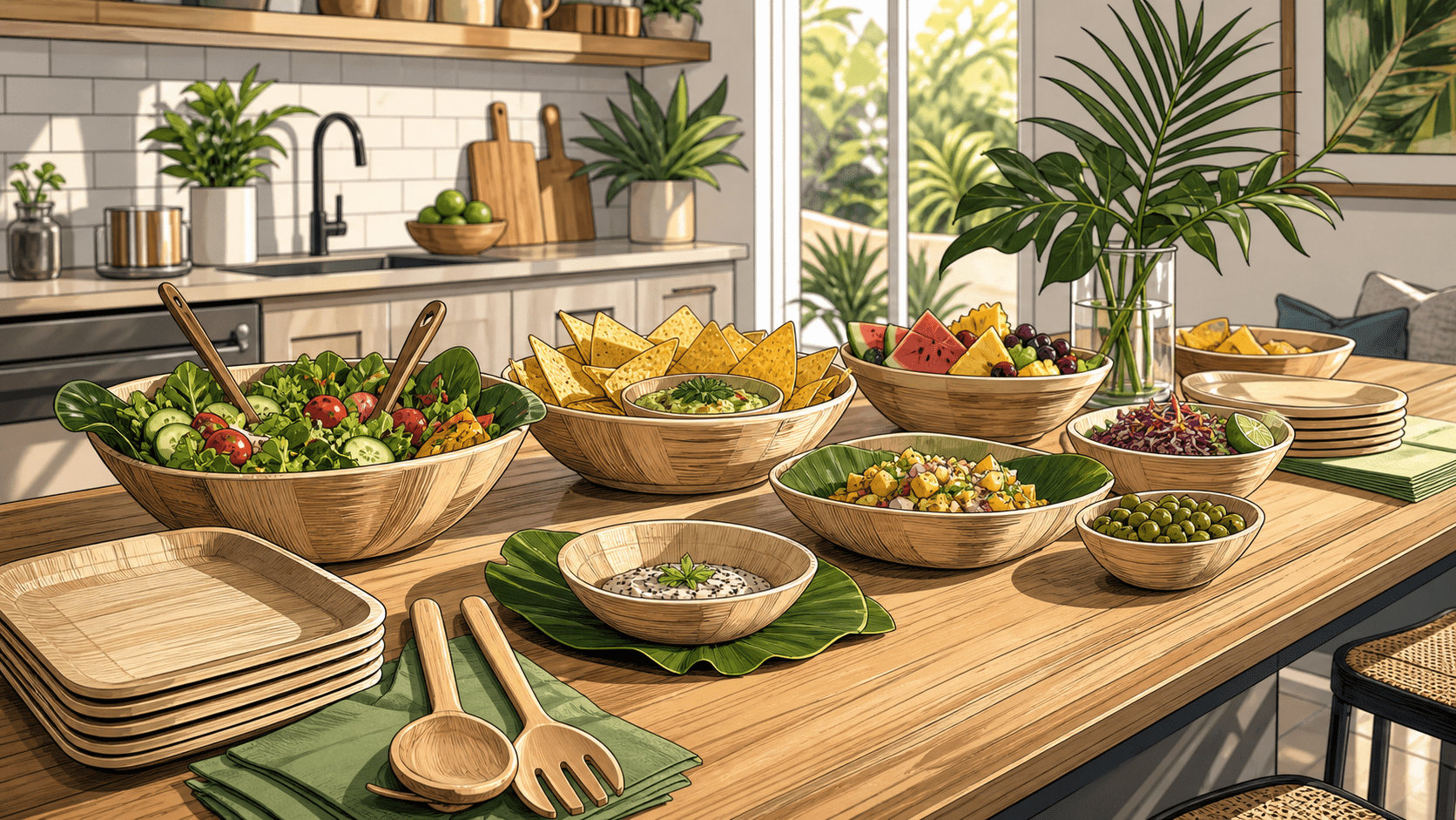 Palm Leaf Bowls for Snack Boards, Sides, and Small Gatherings - ECO-Lipak
