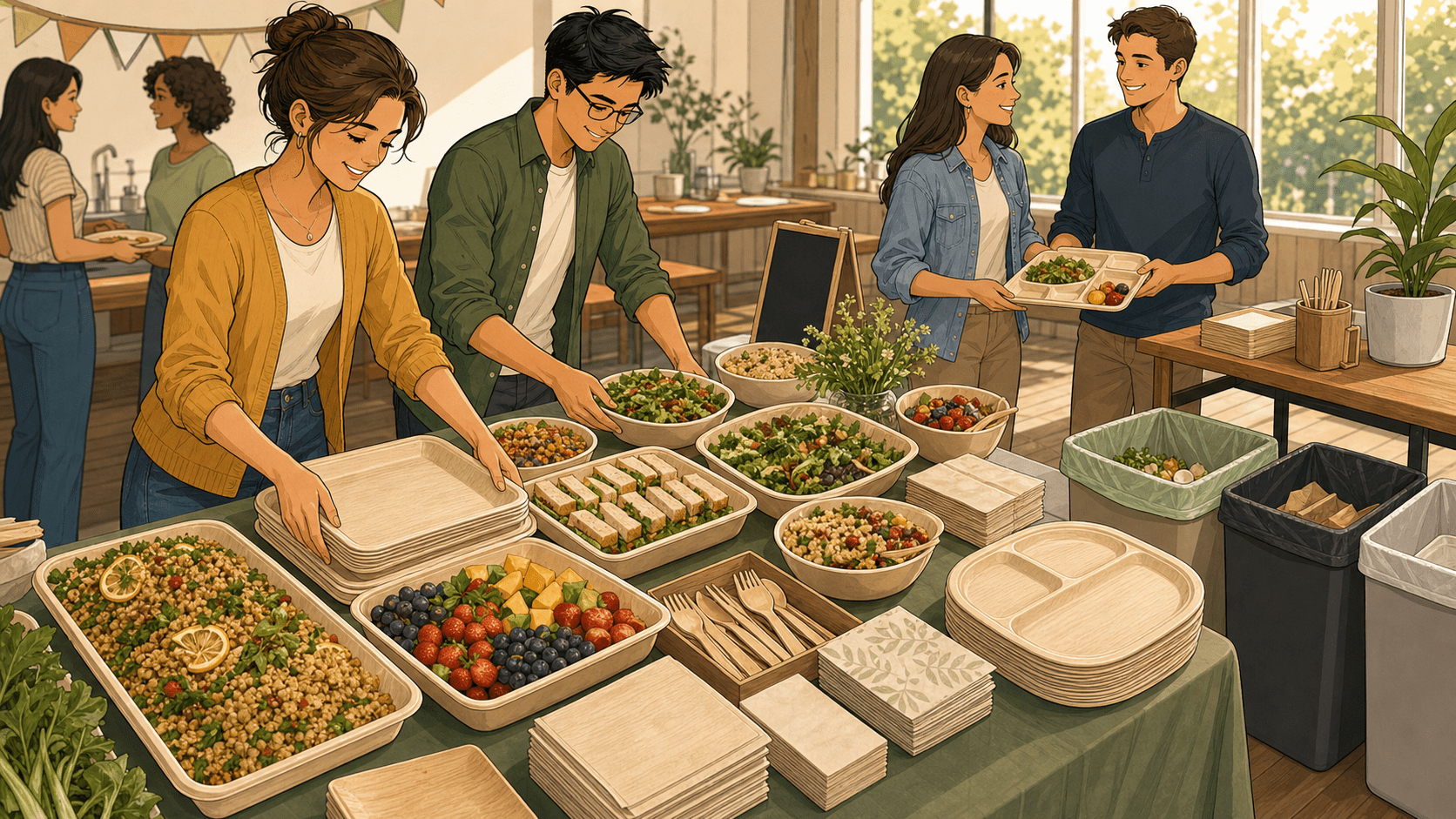 Potluck Serving Tray Checklist: Trays, Napkins, Cutlery, and Backup Plates - ECO-Lipak