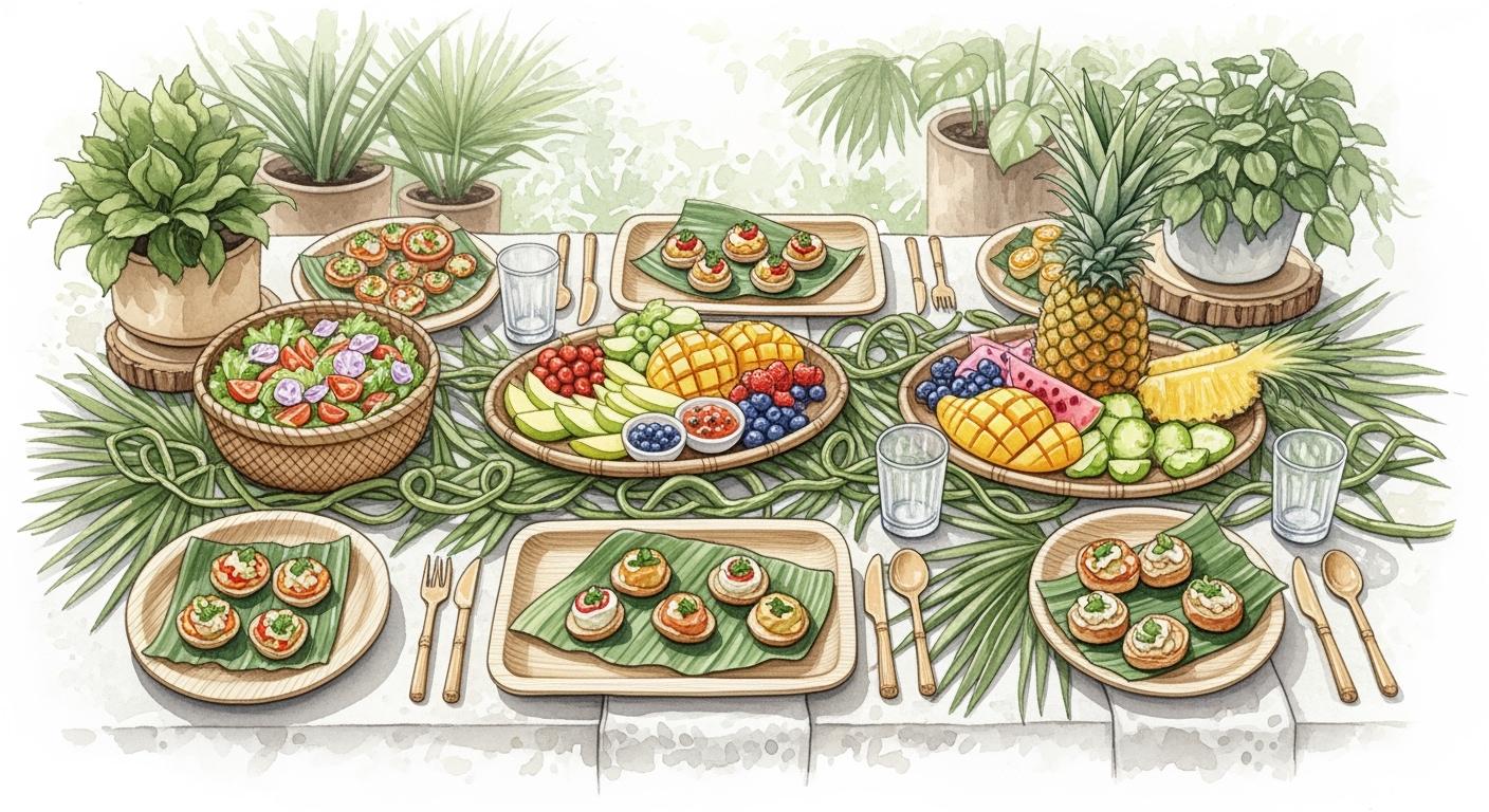 Sustainable Buffets with Palm Leaf Design - ECO-Lipak