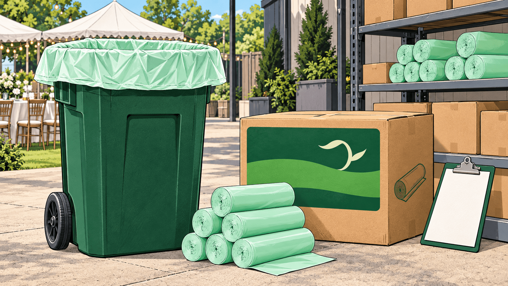 Wholesale 55 Gallon Compostable Trash Bags: 120-Count - ECO-Lipak