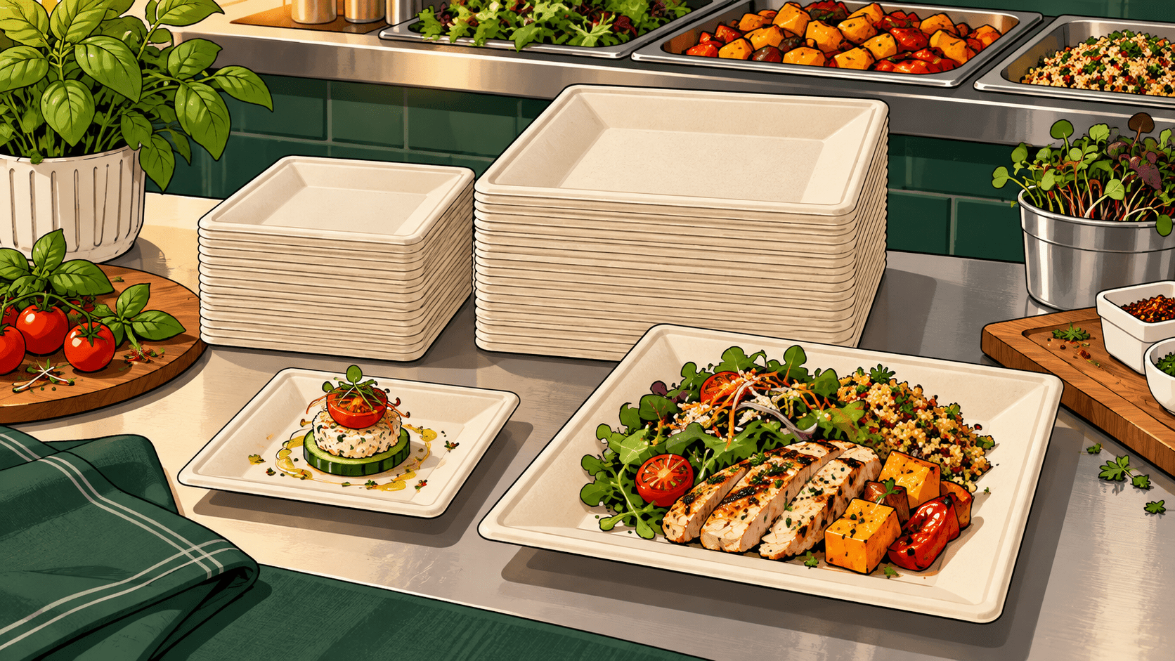 Wholesale Square Sugarcane Plates: 6 vs 10 Inch - ECO-Lipak