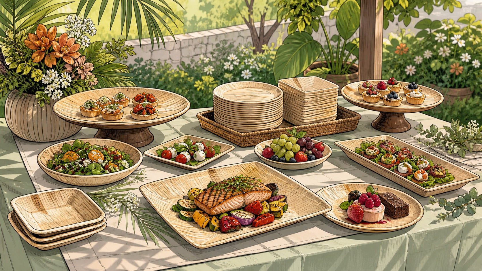 Why Natural-Grain Palm Leaf Plates Stand Out at Styled Events - ECO-Lipak