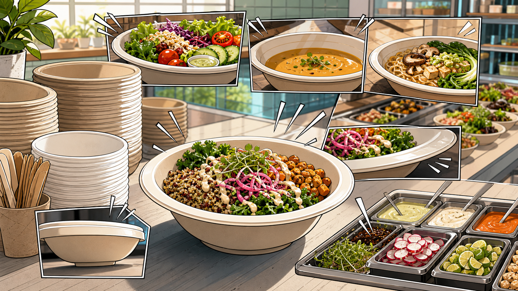 Wide-Rim Compostable Bowls Are Changing the Modern Lunch Counter - ECO-Lipak