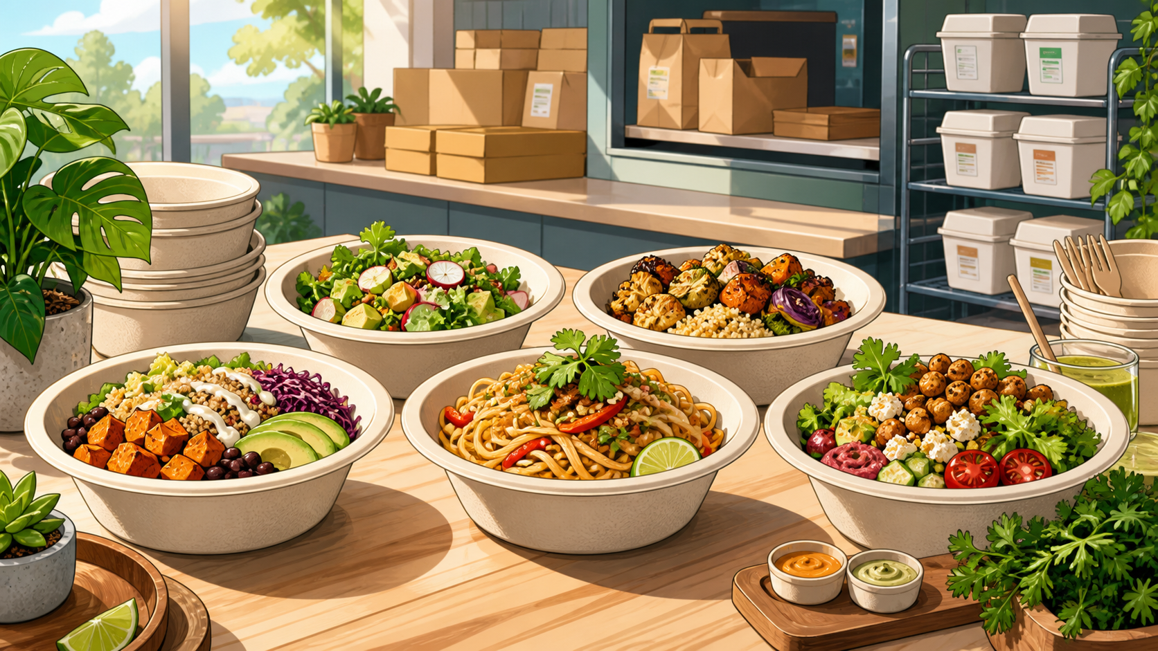 Wide-Rim Sugarcane Bowls for Grain Bowls, Salads, and Premium Takeout - ECO-Lipak