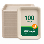 14 in Disposable Cutting-Resistant Compostable Trays｜PFAS-Free, BPA-Free