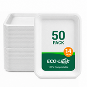 14 in Disposable Cutting-Resistant Compostable Trays｜PFAS-Free, BPA-Free