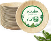 10in Round Heavy-Duty Palm Leaf Plates｜BPA-Free, Toxin-Free - ECO-Lipak