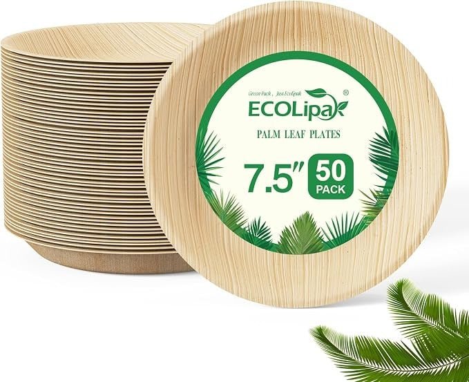 10in Round Heavy-Duty Palm Leaf Plates｜BPA-Free, Toxin-Free - ECO-Lipak