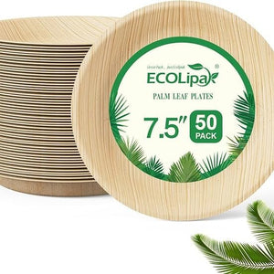 10in Round Heavy-Duty Palm Leaf Plates｜BPA-Free, Toxin-Free - ECO-Lipak