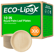 10in Round Heavy - Duty Palm Leaf Plates｜BPA - Free, Toxin - Free - ECO - Lipak
