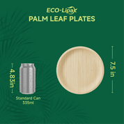 10in Round Heavy-Duty Palm Leaf Plates｜BPA-Free, Toxin-Free - ECO-Lipak