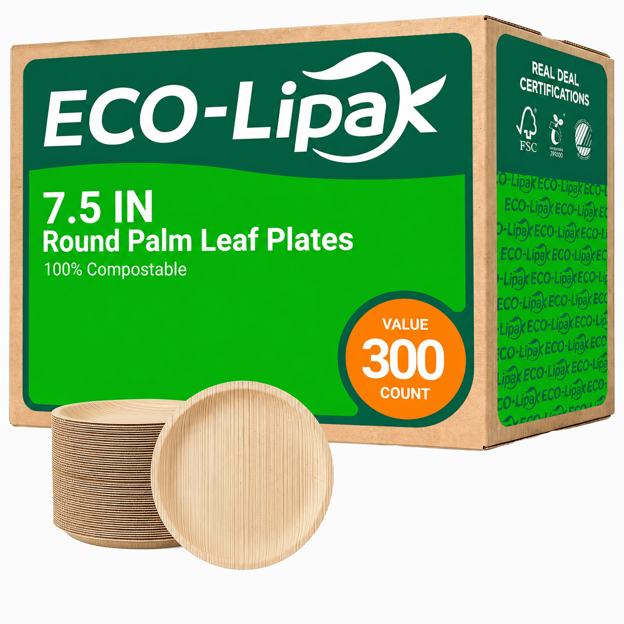 10in Round Heavy-Duty Palm Leaf Plates｜BPA-Free, Toxin-Free - ECO-Lipak
