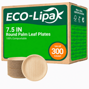 10in Round Heavy-Duty Palm Leaf Plates｜BPA-Free, Toxin-Free - ECO-Lipak