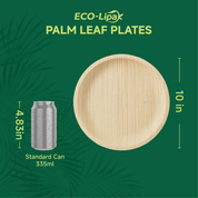 10in Round Heavy - Duty Palm Leaf Plates｜BPA - Free, Toxin - Free - ECO - Lipak