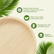 10in Round Heavy - Duty Palm Leaf Plates｜BPA - Free, Toxin - Free - ECO - Lipak