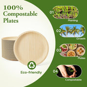 10in Round Heavy - Duty Palm Leaf Plates｜BPA - Free, Toxin - Free - ECO - Lipak