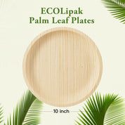 10in Round Heavy - Duty Palm Leaf Plates｜BPA - Free, Toxin - Free - ECO - Lipak