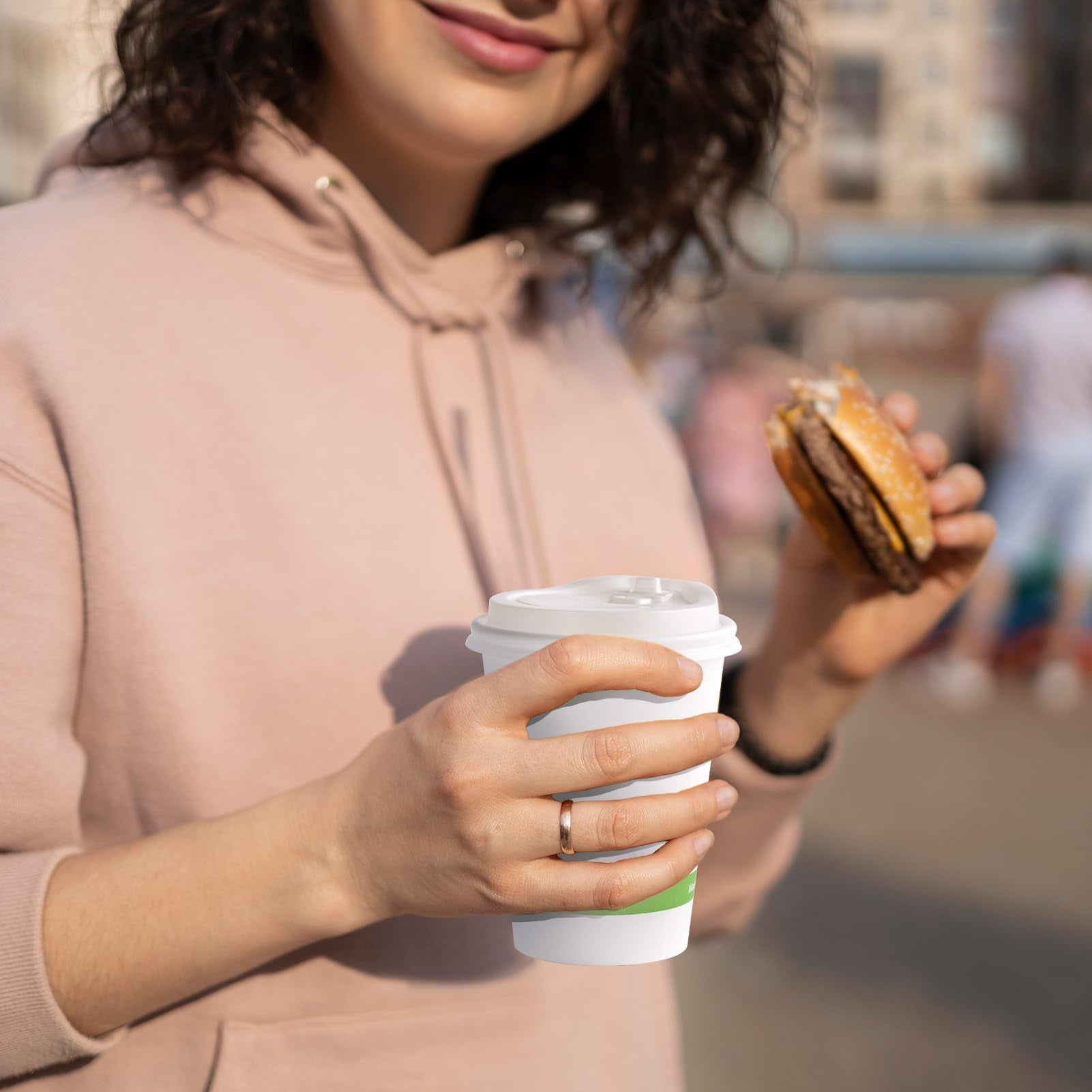 12 oz / 16 oz Heat - Resistant Multi - Purpose Compostable Cups with CPLA Lid｜BPA - Free, Toxin - Free - ECOlipak