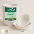 12 oz / 16 oz Wide Sides Leak - Resistant Sugarcane Compostable Bowls｜BPI Certified, PFAS - Free - ECOlipak