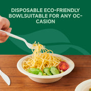 12 oz / 16 oz Wide Sides Leak - Resistant Sugarcane Compostable Bowls｜BPI Certified, PFAS - Free - ECOlipak