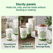 12 oz Multi - Purpose Paper Compostable Cups & CPLA Lids｜Eco - Friendly, BPA - Free - ECO - Lipak