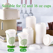 12 oz Multi - Purpose Paper Compostable Cups & CPLA Lids｜Eco - Friendly, BPA - Free - ECOlipak