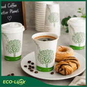 12 oz Multi - Purpose Paper Compostable Cups & CPLA Lids｜Eco - Friendly, BPA - Free - ECO - Lipak
