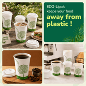 12 oz Multi - Purpose Paper Compostable Cups & CPLA Lids｜Eco - Friendly, BPA - Free - ECO - Lipak