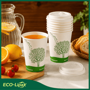 12 oz Multi - Purpose Paper Compostable Cups & CPLA Lids｜Eco - Friendly, BPA - Free - ECO - Lipak