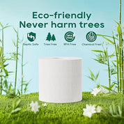 12 rolls 3 - ply Lint - Free Absorbent Tree - Free Bamboo Toilet Paper | PFAS - Free, Non - Toxic - ECOlipak