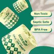 12 rolls 3 - ply Lint - Free Absorbent Tree - Free Bamboo Toilet Paper | PFAS - Free, Non - Toxic - ECOlipak