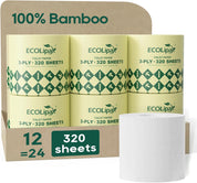 12 rolls 3 - ply Lint - Free Absorbent Tree - Free Bamboo Toilet Paper | PFAS - Free, Non - Toxic - ECOlipak