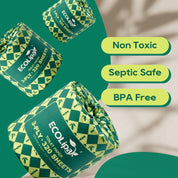 12 rolls 3 - ply Unbleached Soft Bamboo Toilet Paper | PFAS - Free, Hypoallergenic - ECOlipak