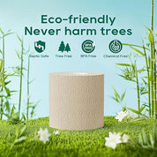 12 rolls 3 - ply Unbleached Soft Bamboo Toilet Paper | PFAS - Free, Hypoallergenic - ECOlipak
