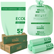 13/33/55 Gallon Heavy - Duty Durable Compostable Trash Bags for Kitchen, Office & Lawn, Yard｜BPI Certified, OK Compost - ECOlipak
