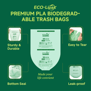13/33/55 Gallon Tear - Resistant PLA Compostable Trash Bags for Kitchen, Office & Lawn, Yard｜BPI Certified, OK Compost - ECO - Lipak