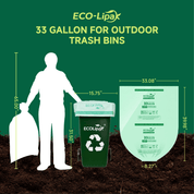 13/33/55 Gallon Tear - Resistant PLA Compostable Trash Bags for Kitchen, Office & Lawn, Yard｜BPI Certified, OK Compost - ECO - Lipak