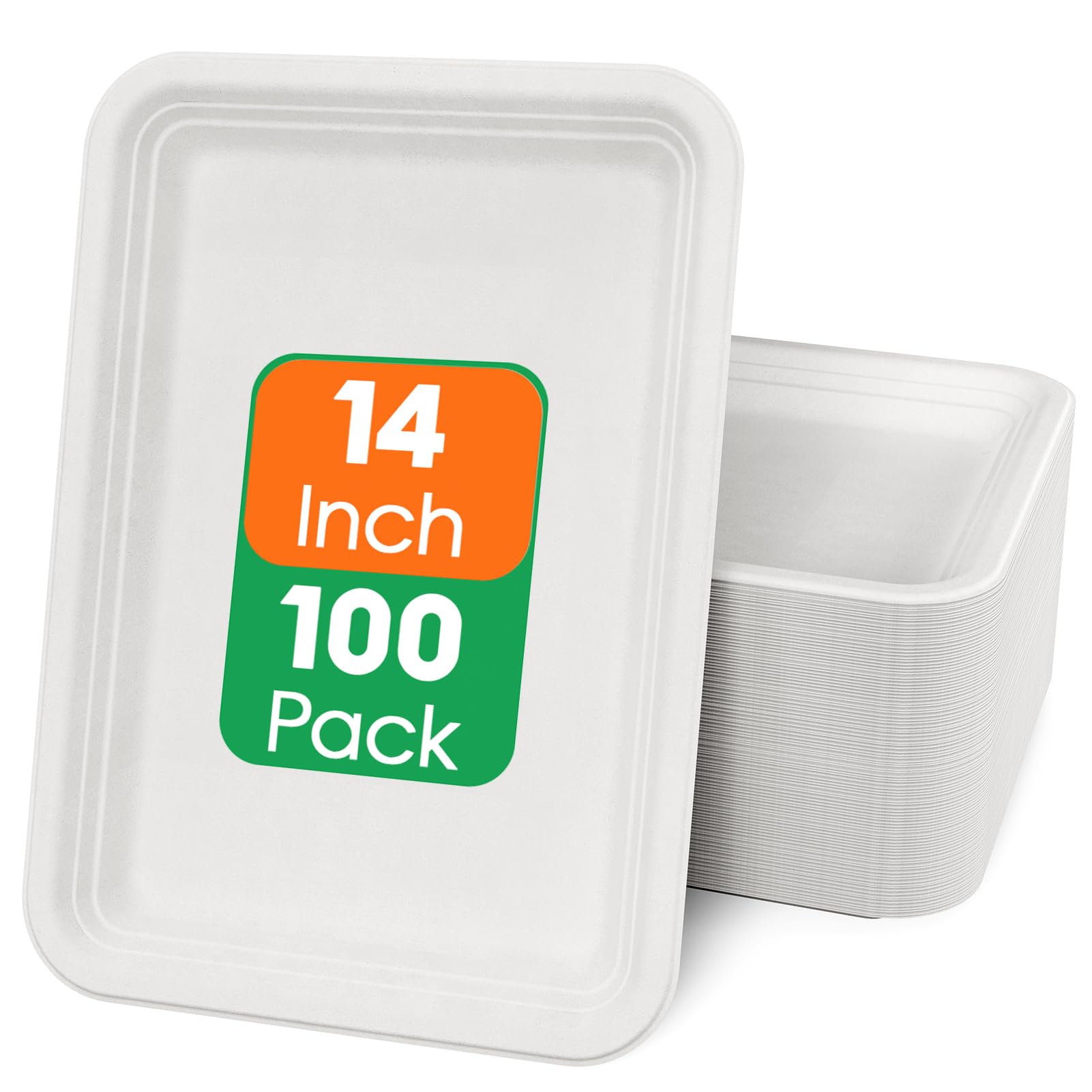 14 in Disposable Cutting - Resistant Compostable Trays｜BPI Certified, PFAS - Free - ECOlipak